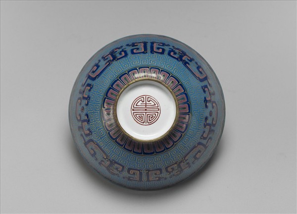 銅胎畫琺瑯藍地龍紋碗