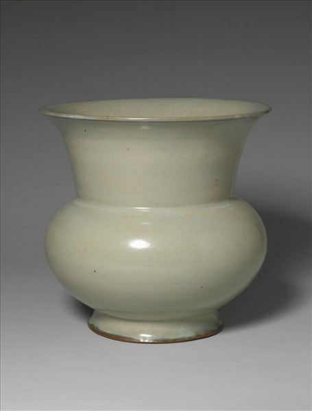 鈞窯 月白釉渣斗式花盆