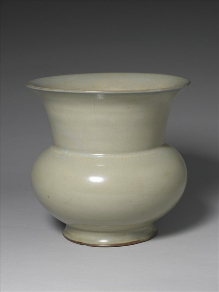 鈞窯 月白釉渣斗式花盆