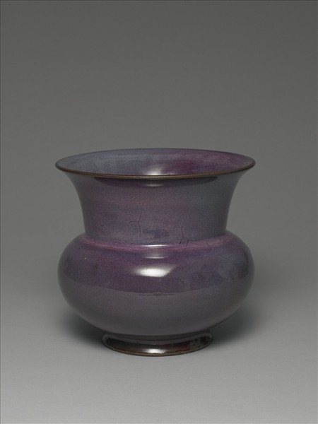 鈞窯 玫瑰紫釉渣斗式花盆