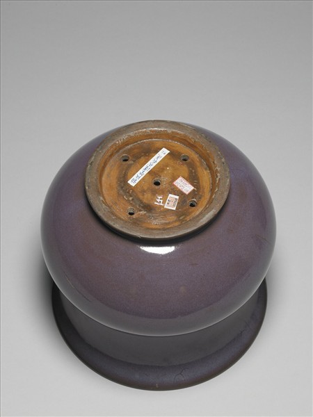 鈞窯 玫瑰紫釉渣斗式花盆