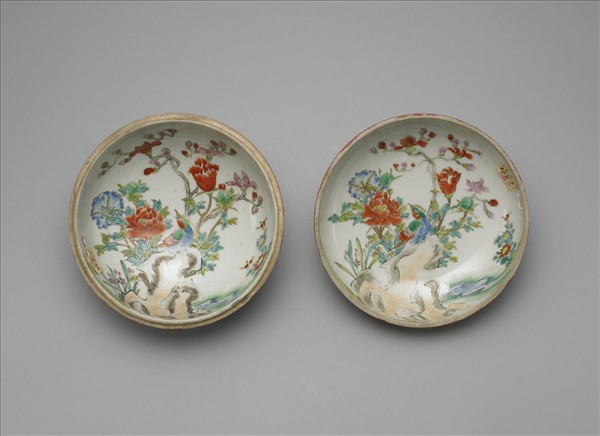 有田窯 五彩花鳥紋圓盒