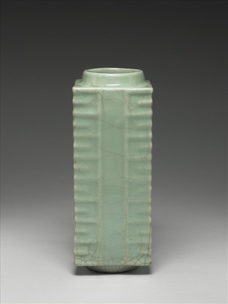官窯 翠青琮式瓶