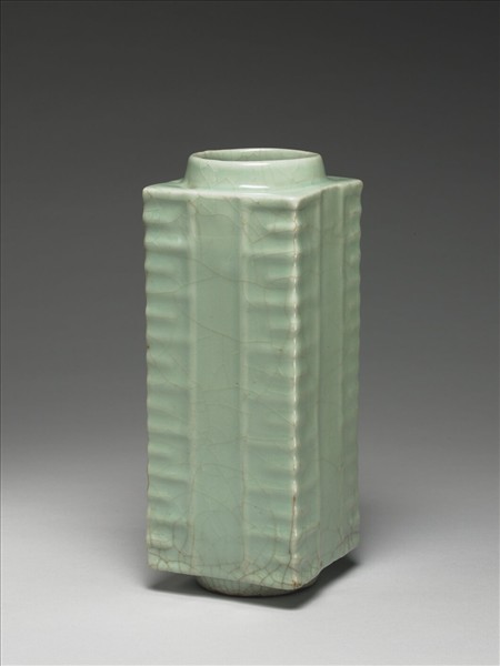 官窯 翠青琮式瓶