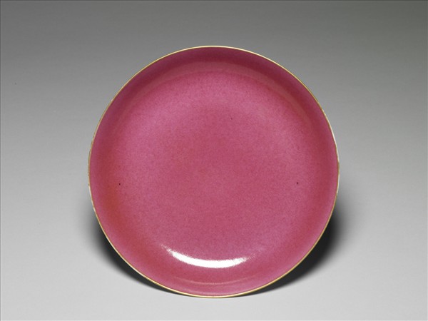 胭脂紅釉盤