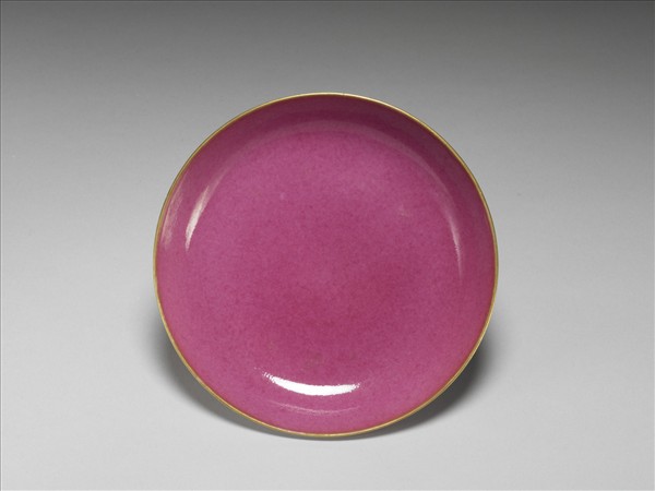 胭脂紅釉碟