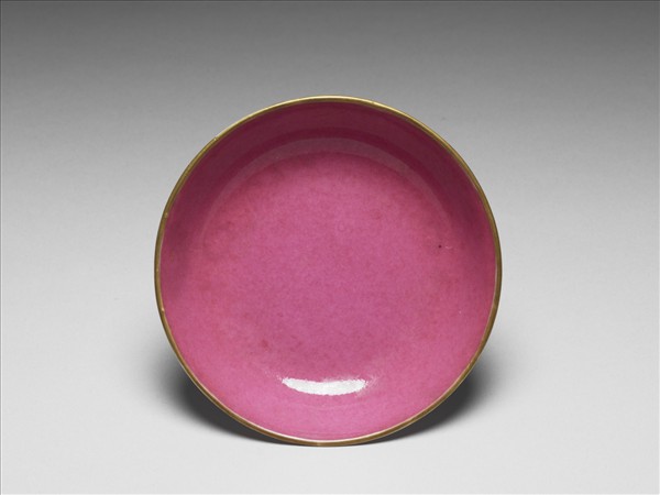 胭脂紅釉碟