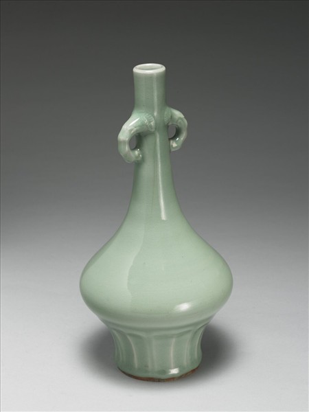 青瓷象耳長頸瓶