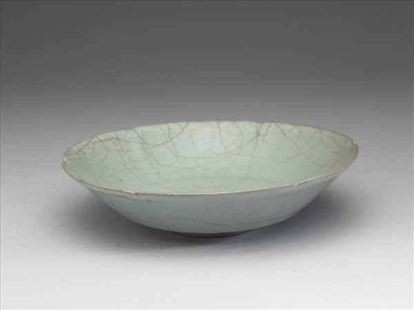 官窯 青瓷葵口盤