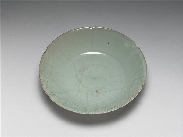 官窯 青瓷葵口盤