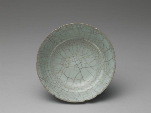 官窯 青瓷葵口洗