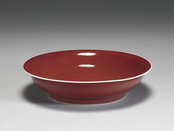 寶石紅釉碟