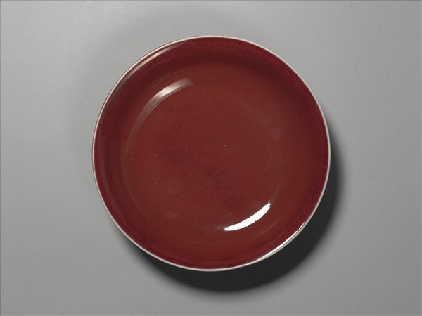 寶石紅釉碟