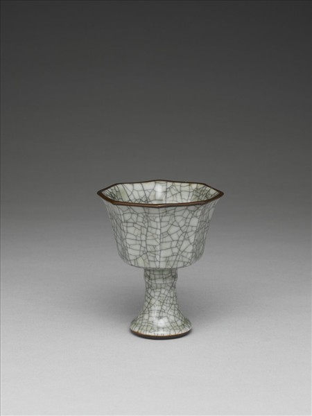 仿哥淺青八方高足桮