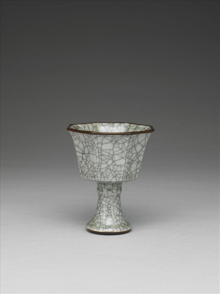 仿哥淺青八方高足桮