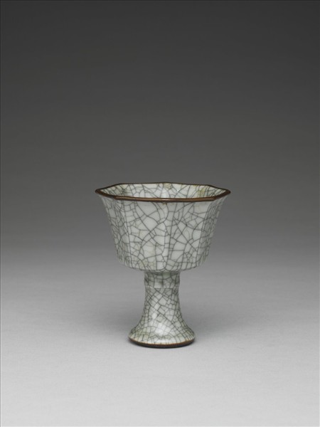 仿哥淺青八方高足桮