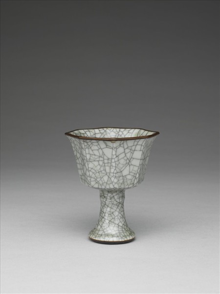 仿哥淺青八方高足桮