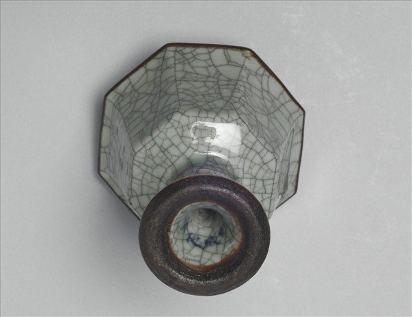 仿哥淺青八方高足桮