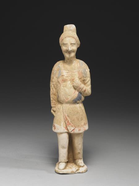 白釉加彩胡人陶俑