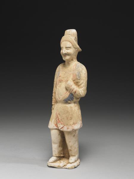 白釉加彩胡人陶俑