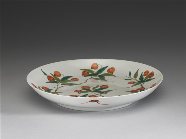 五彩折枝桃實盤