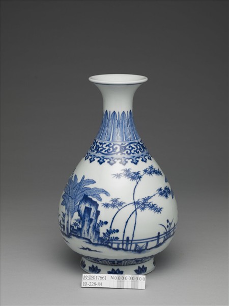 青花三友圖玉壺春瓶