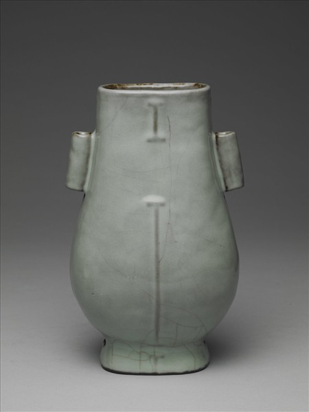 仿官釉貫耳瓶