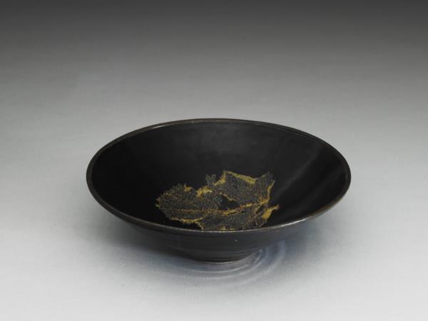 吉州窯 黑釉木葉紋茶盞