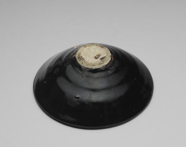 吉州窯 黑釉木葉紋茶盞