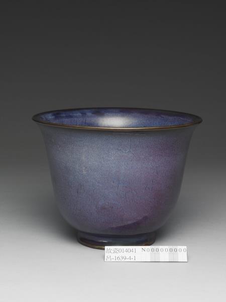 鈞窯 天藍葡萄紫釉仰鐘式花盆