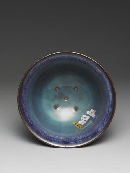 鈞窯 天藍葡萄紫釉仰鐘式花盆