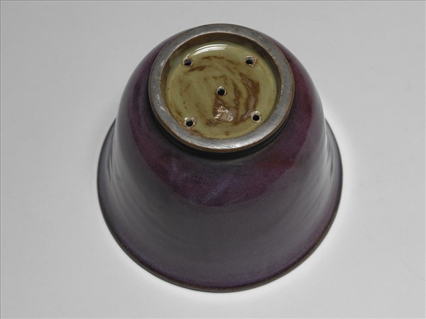 鈞窯 天藍葡萄紫釉仰鐘式花盆