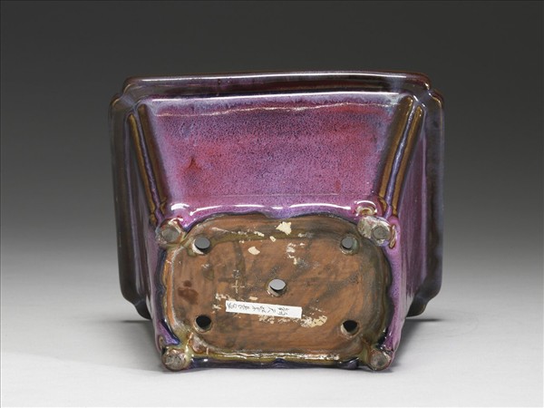 鈞窯 天藍葡萄紫釉長方花盆