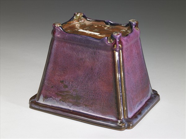 鈞窯 天藍葡萄紫釉長方花盆