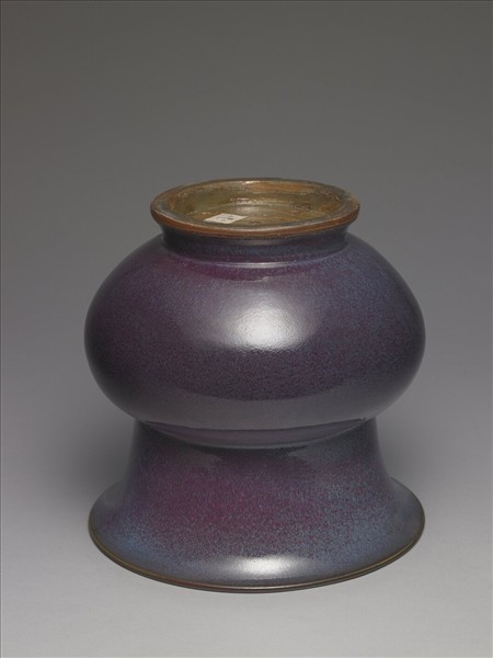 鈞窯 天藍葡萄紫釉渣斗式花盆