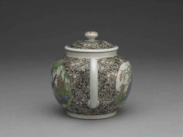 琺瑯彩喜報雙安圖茶壺