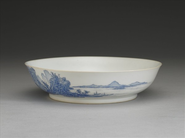 琺瑯彩青山水圖盤