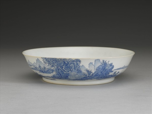 琺瑯彩青山水圖盤