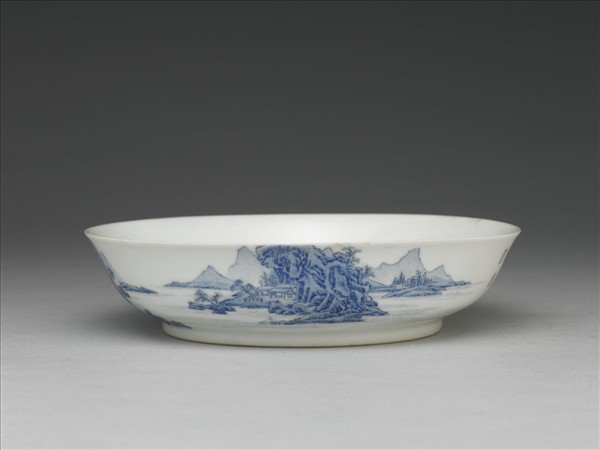 琺瑯彩青山水圖盤