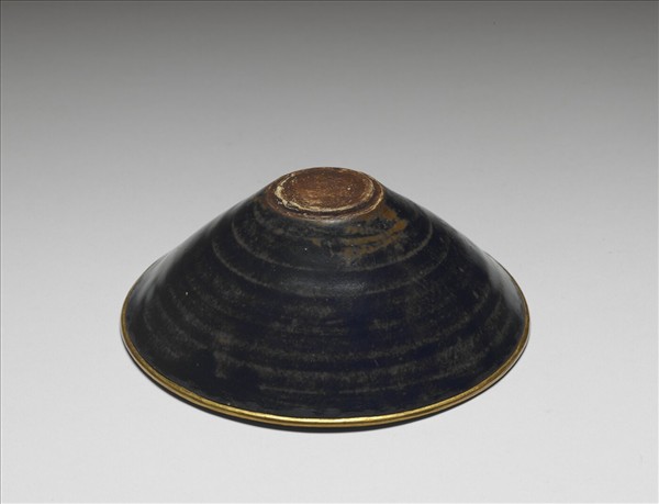 吉州窯 烏金釉葉紋碗
