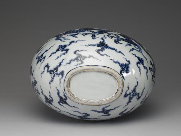 青花雲龍紋扁壺