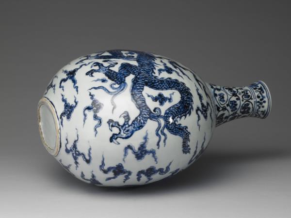 青花雲龍紋扁壺