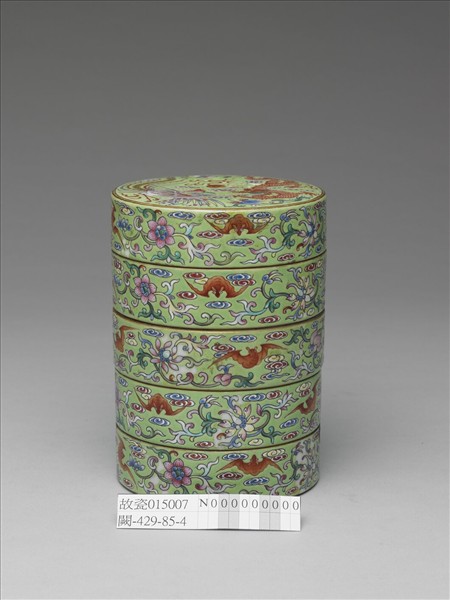 粉彩龍鳳五層套盒