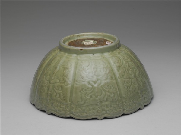 處州窯 蔥翠青蓮花式大碗