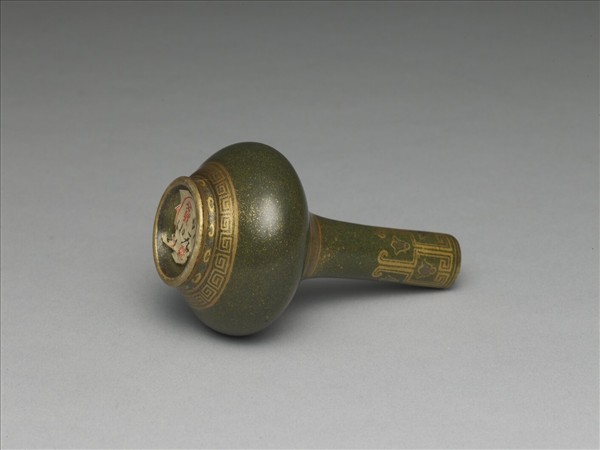 茶葉末釉描金銀瓶