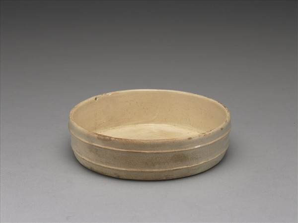 吉州窯 米色釉碎片雙魚洗