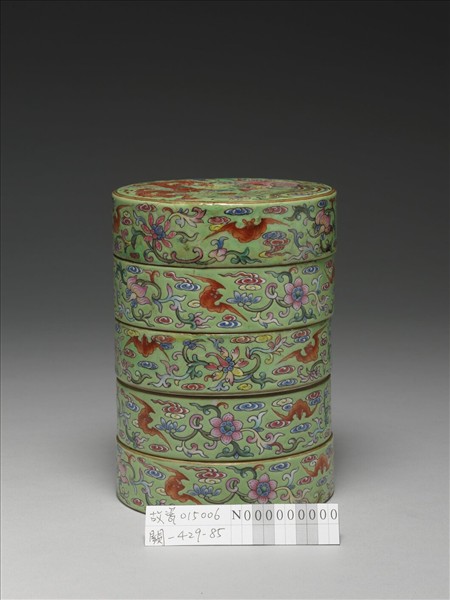 粉彩龍鳳五層套盒