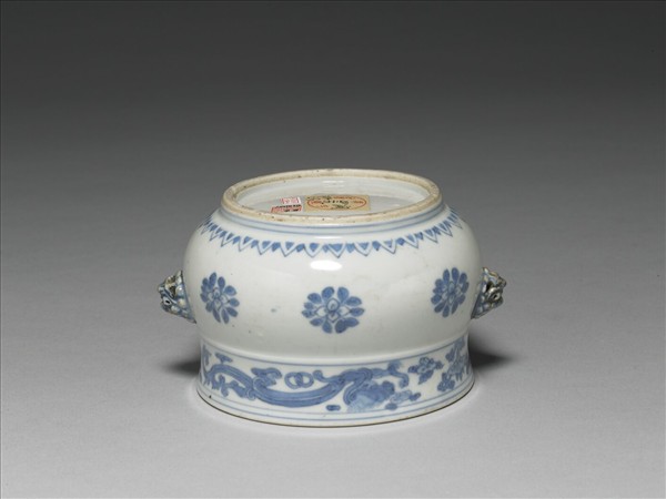 青花夔龍團花簋式爐