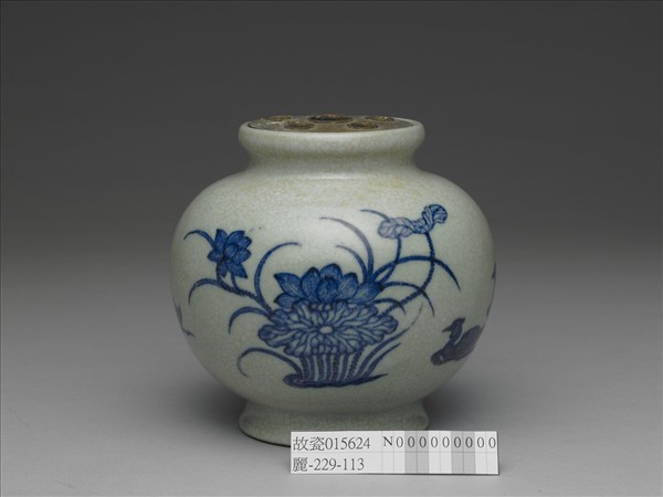 青花蓮塘鴛鴦紋罐