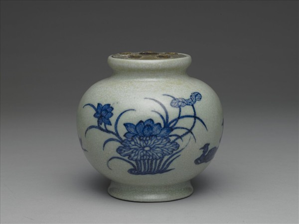 青花蓮塘鴛鴦紋罐